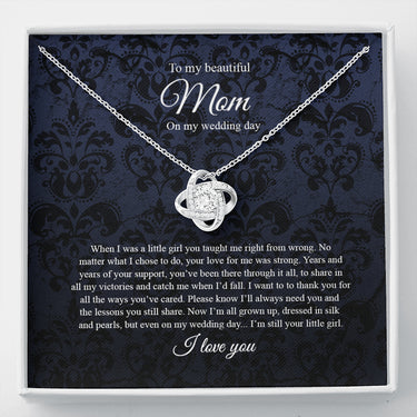 Love Knot Necklace, To Mom On My Wedding Day, Mother Of The Bride Gift From Daughter, Mother Of The Bride Necklace From Bride, Mom Of Bride